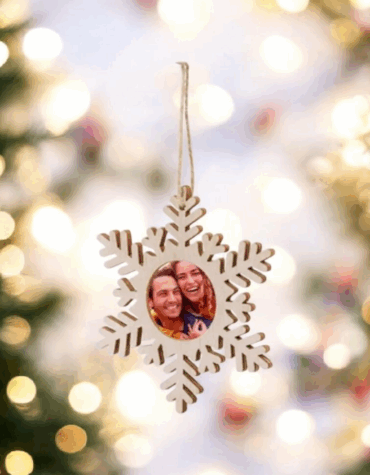 Portafoto de navidad de madera con foto