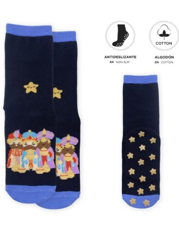 Calcetines Antideslizantes Reyes Magos (Tallas 23 a 38) | Regalo Navideño